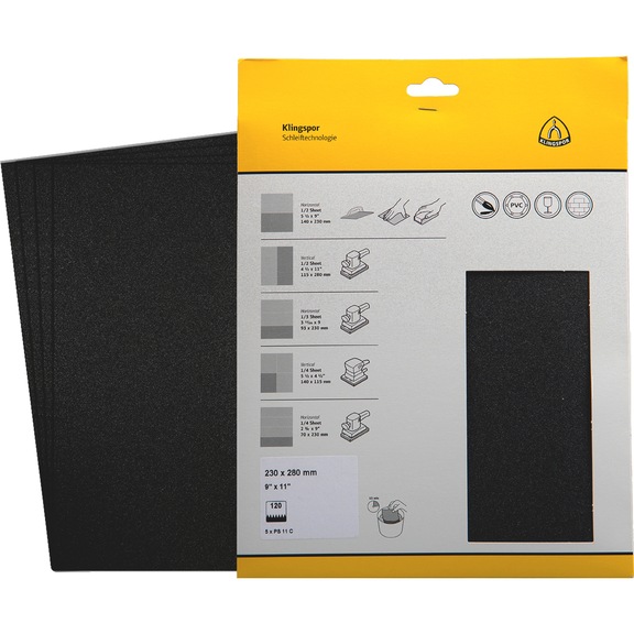 Sandpaper sheet waterproof Klingspor PS 11 C - WABRPAP-KLINGSPOR-241787-230X280MM-G120