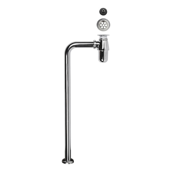 Water trap with floor pipe chrome