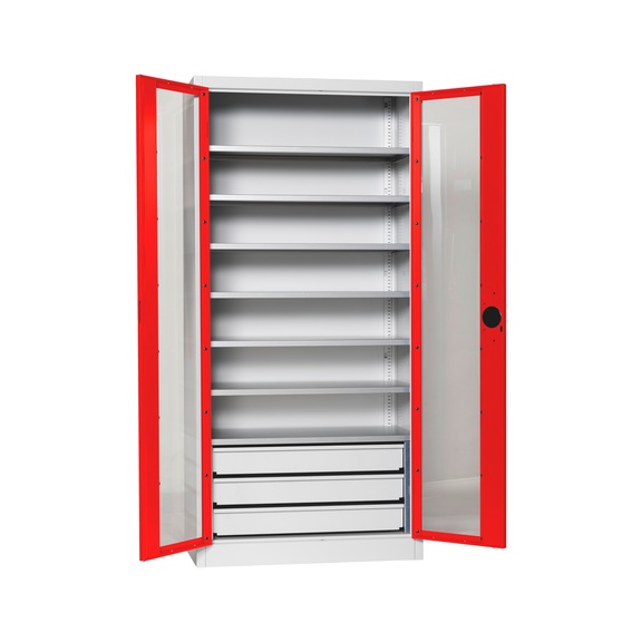 Hinged door cab. door w viewing wind. f. W-SLB 3,4 - WNGDRCAB-WNDW-SLB-FB520S-RAL3020