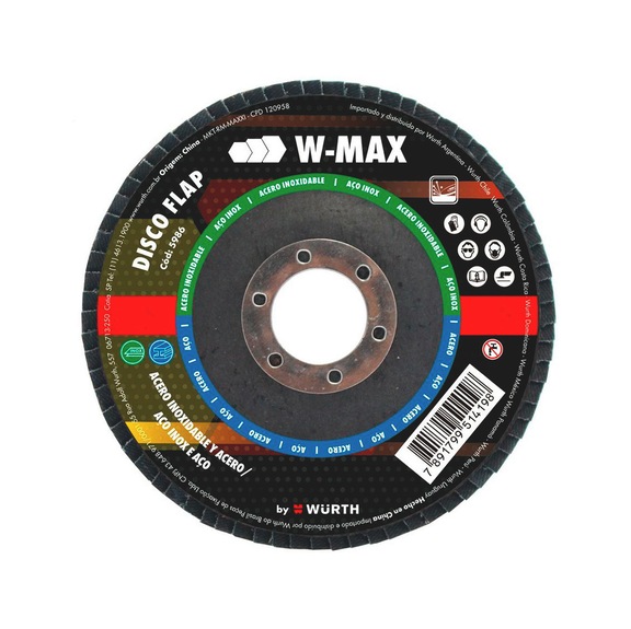 DISCO FLAP INOX W-MAX 180MM G60