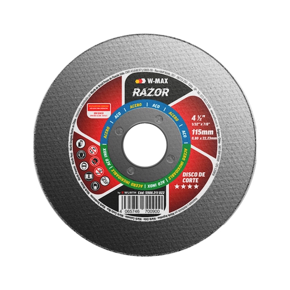 DISCO CORTE INOX W-MAX RAZOR 115X0,8X22