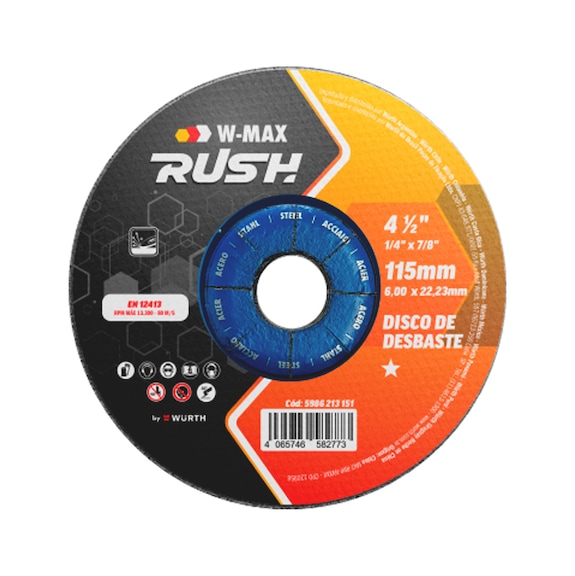 DISCO DESBASTE W-MAX RUSH 115X6,0X22