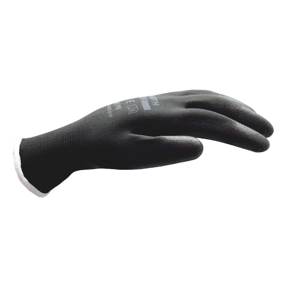 Protective glove polyester PU  - PROTGLOV-KNIT-(PES PU ECO)-BLACK-SZ9