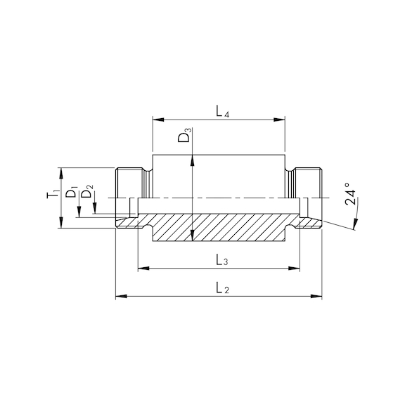 Einschweiß-Schottverschraubung ISO 8434-1, Edelstahl 1.4571 - 2
