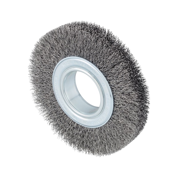 Wheel brush Steel, crimped, with hole