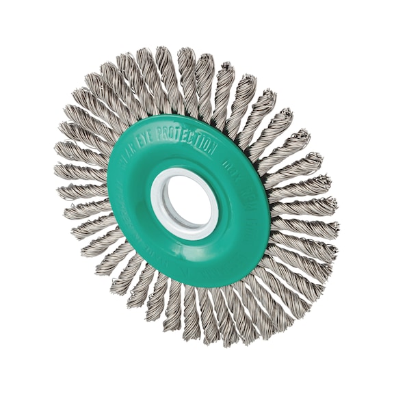 Wheel brush SPEED braided stainless steel with hole