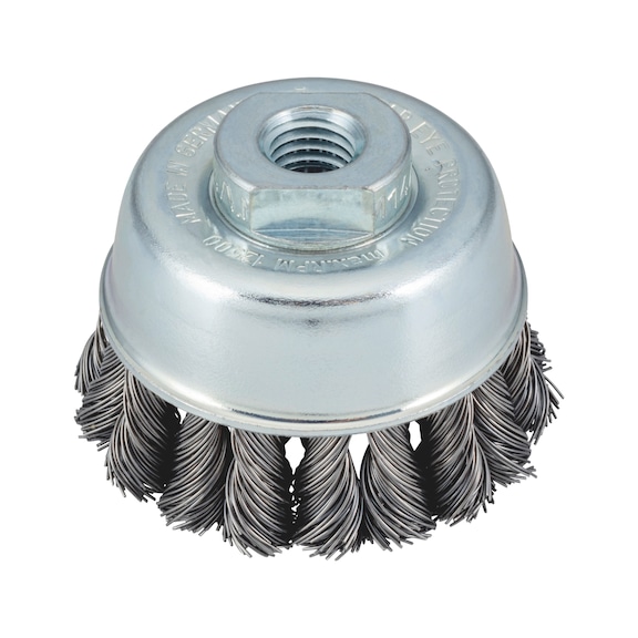 Wire cup brush SPEED braided steel with M14 connecting thread - 1