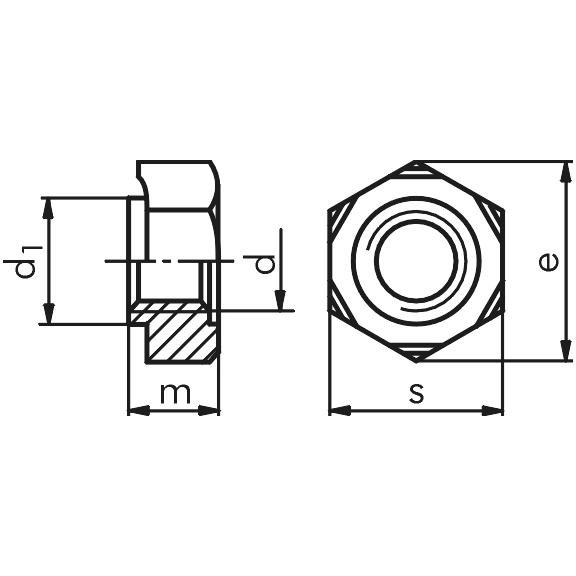 Sechskant-Schweißmutter DIN 929, Stahl, blank - MU-SHWS-6KT-DIN929-SW24-M16