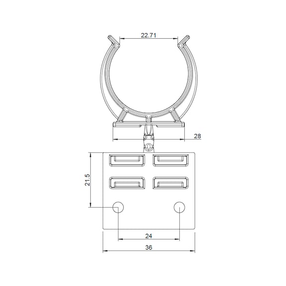 Clamp for plinth fixing, for UNIPLUS 48 cabinet legs UNIPLUS 48 - 1