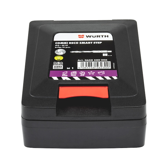 Combi-boortap, assortiment HSCo SMART STEP 6-delig - MACHINETAP-COMBI-HSCO-SMARTSTEP-M3-M10