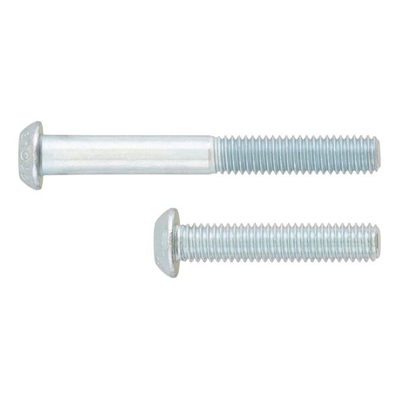 Screw with flattened half round head and hexagon socket ISO 7380-1 steel 010.9, zinc-plated blue passivated (A2K) - 1