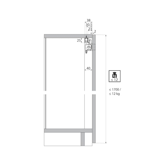 Folding door fittings without lower guide and with automatic closing WingLine L - 17