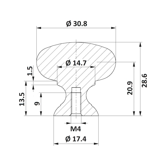 Möbelknopf Zinkdruckguss MK-ZD 18 - 2