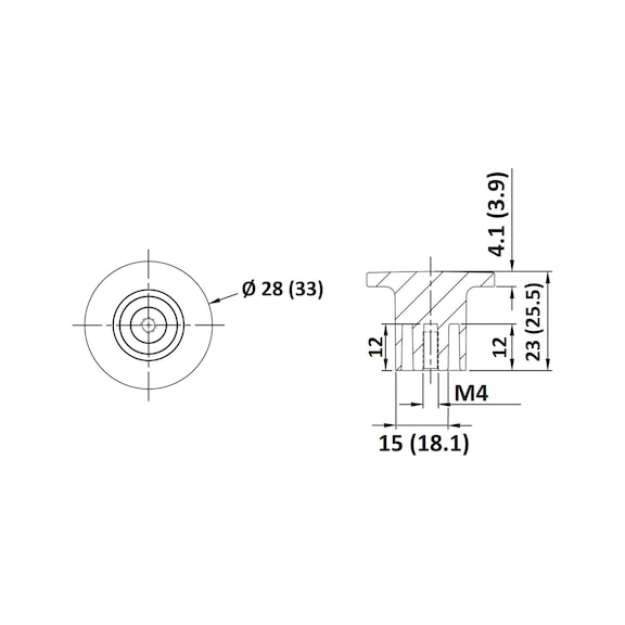 Furniture knob, die-cast zinc MK-ZD 16 - 2