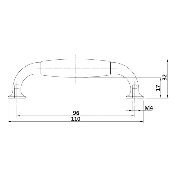 Design-Möbelgriff Bügelform MG-ZDP 1 aus Zinkdruckguss und Porzellan - 2