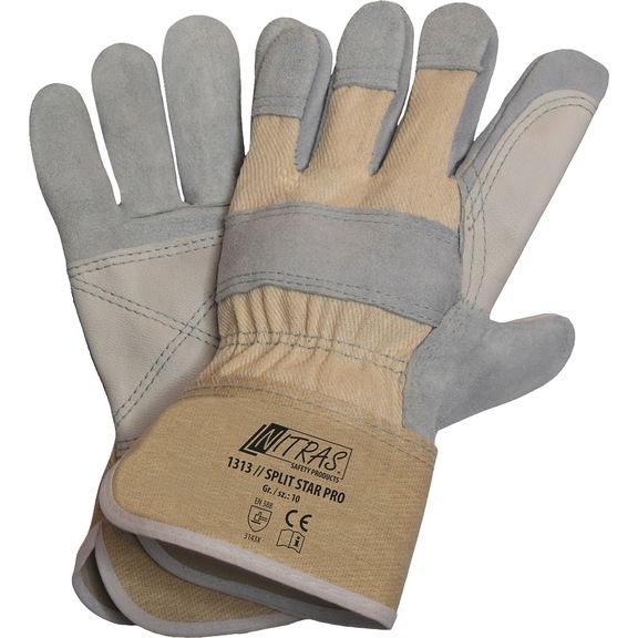 Protective glove, leather