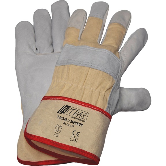 Protective glove, leather