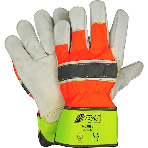 Protective glove, leather