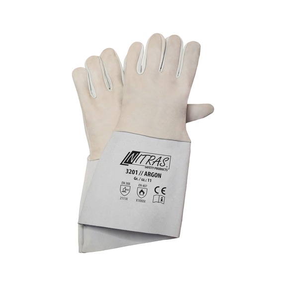 Protective glove, leather