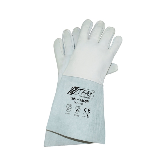 Protective glove, leather