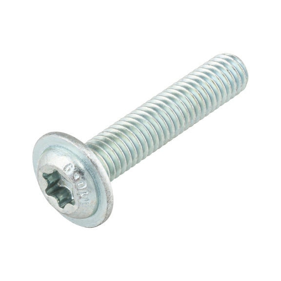 Hexalobular screw with flattened half round head and collar - SCR-DIN34805/2-010.9-TX20-(A2K)-M4X12