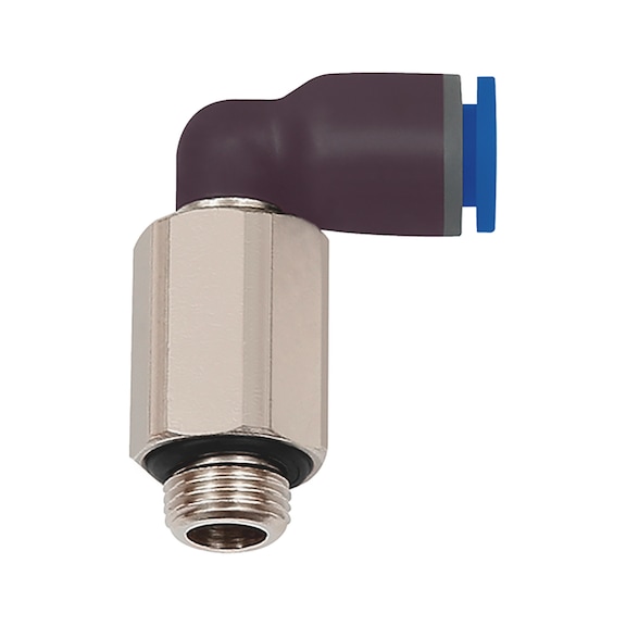 L-shaped push-in fitting long version M/G thread - 1