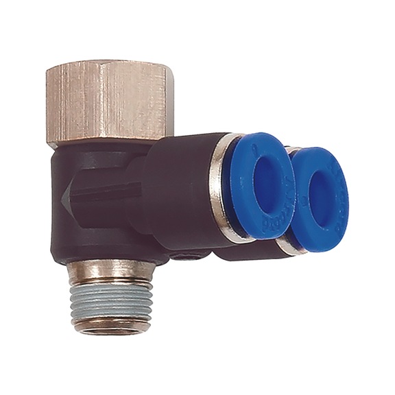 Y-shaped push-in fitting 90° male/fem. G+R thread - PSHINFITT-Y-90°-PLA-ET/IT-G+R1/8-PIP-6