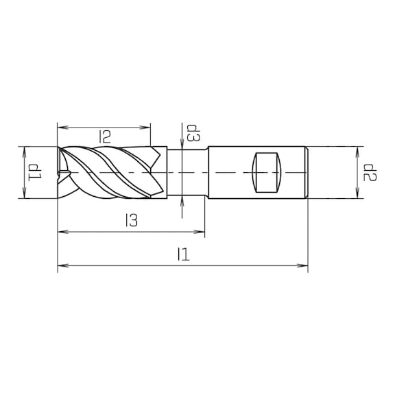 HPC-Schaftfräser Speedcut 4.0-Universal, kurz, Vierschneider, ungleiche Drallsteigung, HA-Schaft - 2