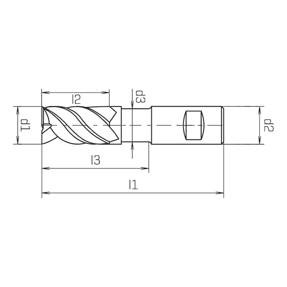 Schaftfräser HPC Speedcut 4.0-Universal, lang, freigestellt, Vierschneider, ungleiche Drallsteigung DIN 6527L, HB-Schaft - 2