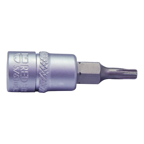 1/4 英寸短款TX型带孔旋具套筒，用于TX型带中孔螺钉