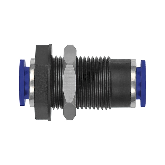 Partition push-in fitting straight plastic pneu. - 1