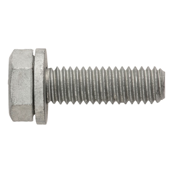 Screw and washer assembly Steel 8.8, silver zinc-flake coating, automotive - 1