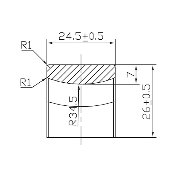 Design-Möbelgriff Bügelform flach - GRF-ZD-BUEGEL-RUND-(CR)-POLIERT-320MM
