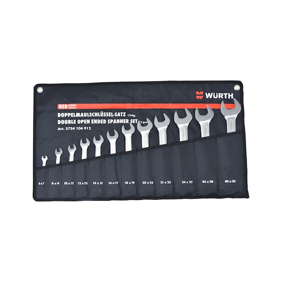 Double open-end wrench assortment 12 pcs REDSTRIPE - ダブルオープンエンドレンチセット(WS6-32)-12PCS