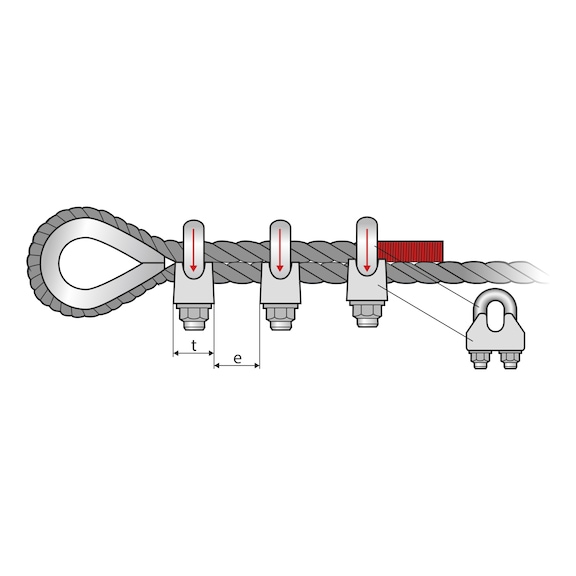 Wire rope clamp DIN 741, zinc-plated steel - 3