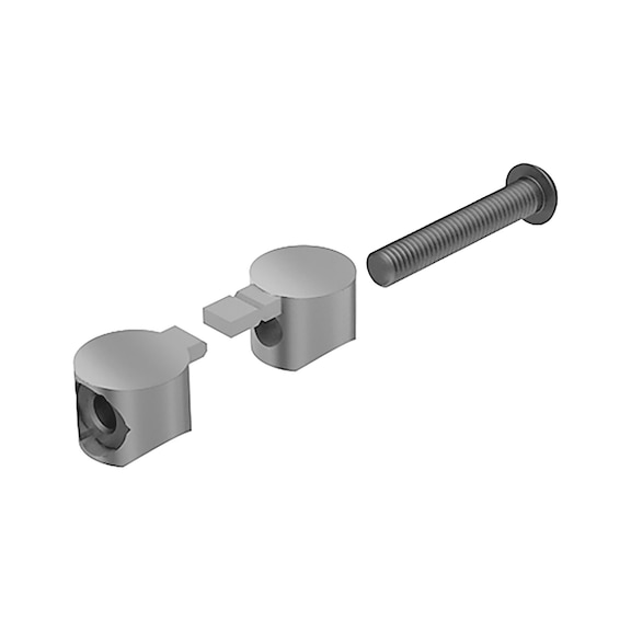 Connect. bt-à-bt profilé Uni, zinc moulé ss press. - UNIBUTTCONNECTOR-GUSS-SLOT8-M8-60X16MM