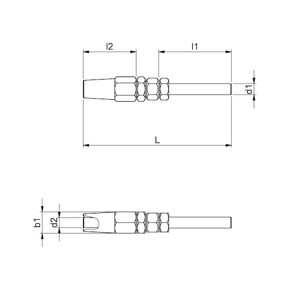 Gwintowana śrubowa końcówka montażowa - THRTRML-F1X19-D8