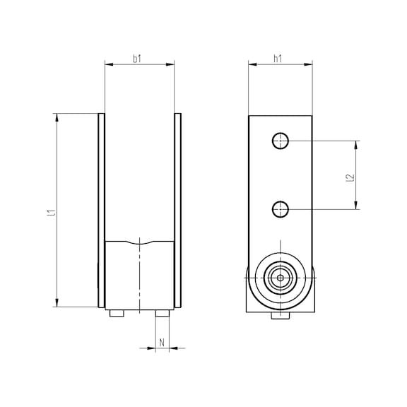 Gelenk Aluminiumdruckguss 180° - GELENKVERB-AL-180°-NUT8/10-37X121X80MM