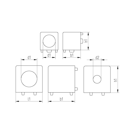 Würfelverbinder Set - WUEVERB-ALUG-ALU-3D-SET-NUT8-M8-30MM