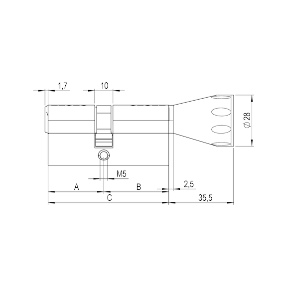 EPS profile thumbturn cylinder For keyed-alike profile cylinders in original equipment - 2