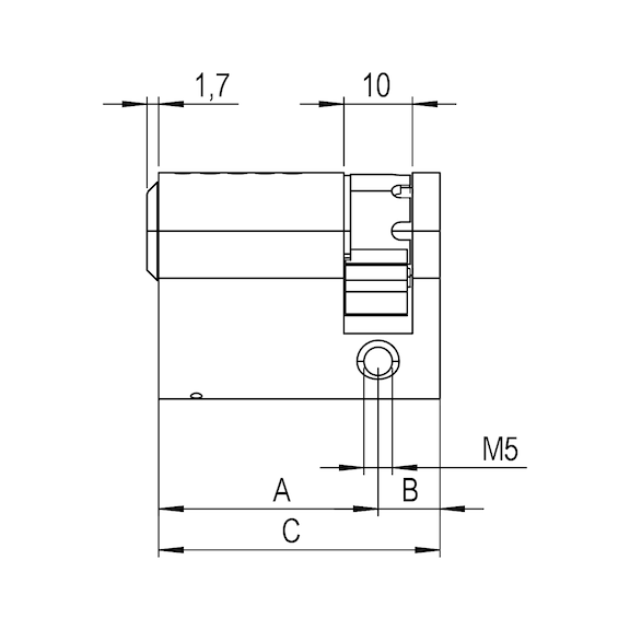 Profil-Halbzylinder EPS für gleichschließende Profilzylinder in Erstausstattung - HALBZYL-EPS-GS-ERSTANL-(NI)-32X10MM