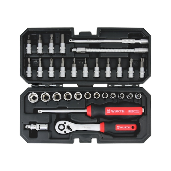 1/4 inch socket wrench assortment 32 pcs REDSTRIPE - ソケットレンチセット1/4IN-HEX-32PCS
