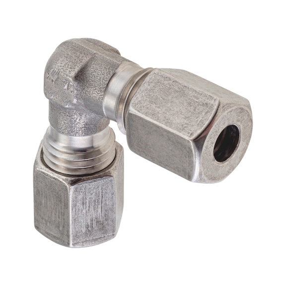 Angled cutting ring fitting, stainless steel 90° - 1