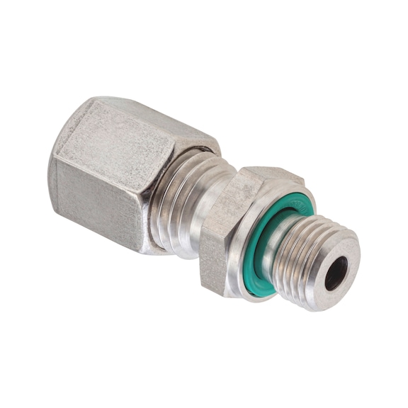 Straight male fitting ISO 8434-1, stainless steel 1.4571, metric male thread with seal - 1