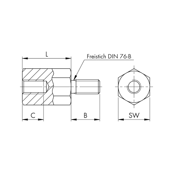 Stahl-Abstandsbolzen - BLZ-ABST-ST-I/A-SW5,5-A2K-M3X17-7-6