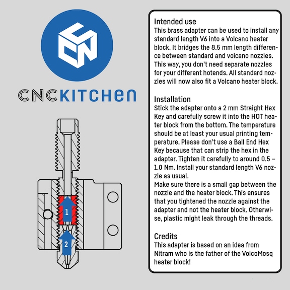 Adapter CNC Kitchen Volcano V3 - VOLCANO ADAPTER V3