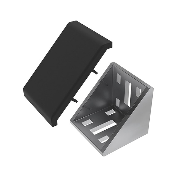 Plastic cover cap for aluminium bracket - CAP-B-PA-BLCK-ALUANGL-60