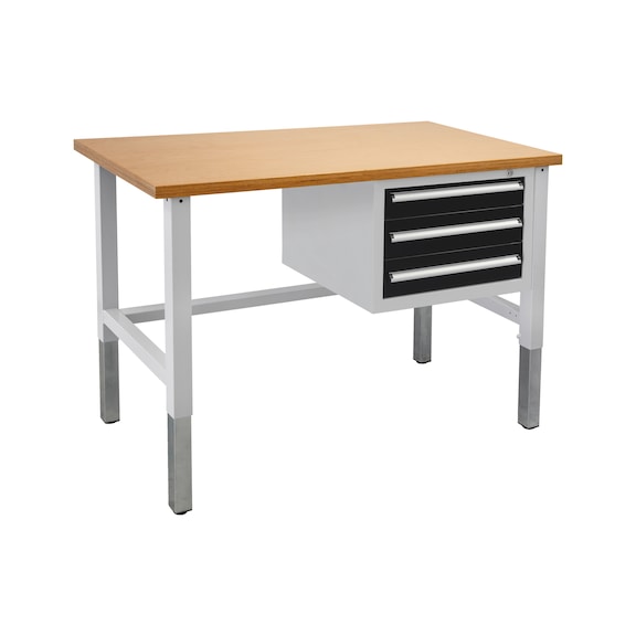 Workbench PRO, height-adjustable, with drawers
