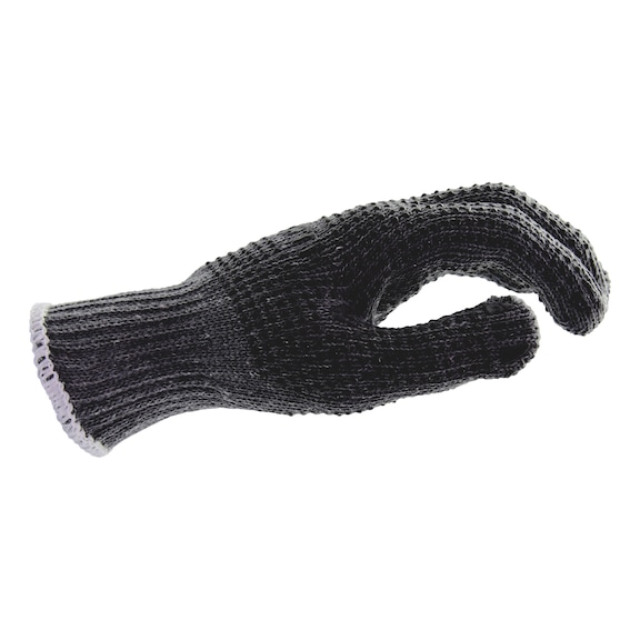 Protective Glove, Knitted glove with dots on Both sides - PROTGLOV-KNIT-L500-DBSIDE-DOTS-GREY/BLK