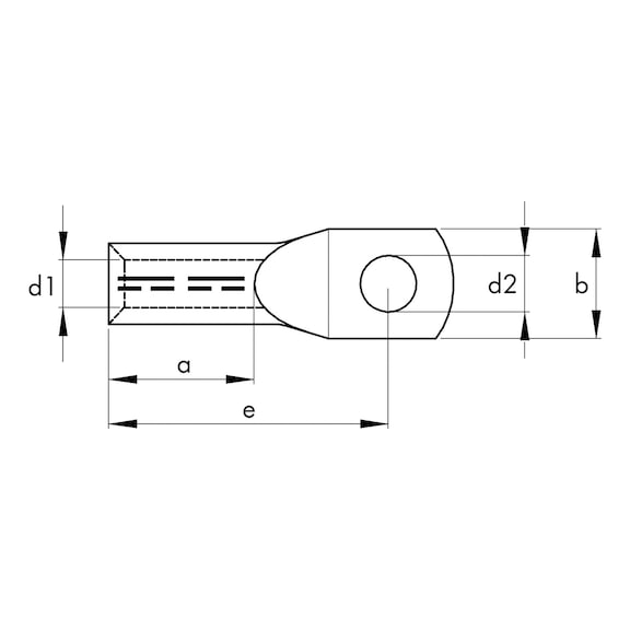 Rohrkabelschuh  ohne Sichtloch - ROKBLSHH-CU-(J2N)-M10-50QMM